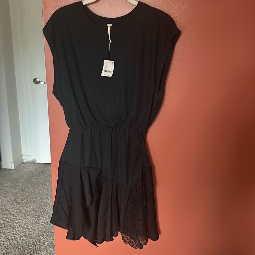Free people black asymmetrical dress